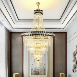 Luminária de teto de cristal com pingente de luxo