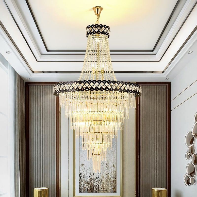 Luminária de teto de cristal com pingente de luxo
