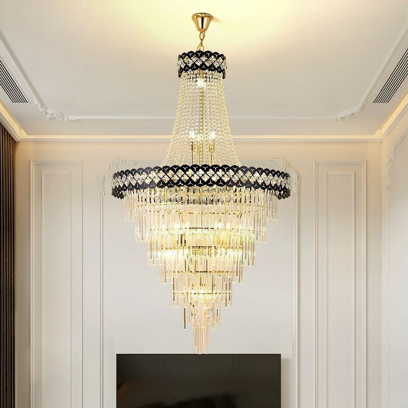 Luminária de teto de cristal com pingente de luxo