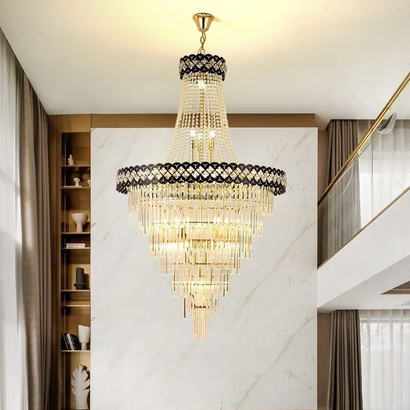 Luminária de teto de cristal com pingente de luxo