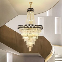 Luminária de teto de cristal com pingente de luxo