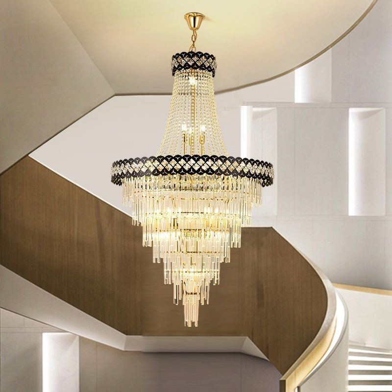 Luminária de teto de cristal com pingente de luxo