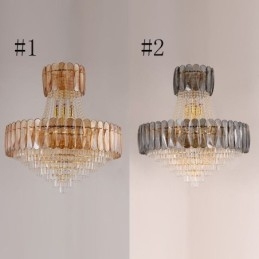 Luminária pendente de cristal europeia Luminária de teto contemporânea
