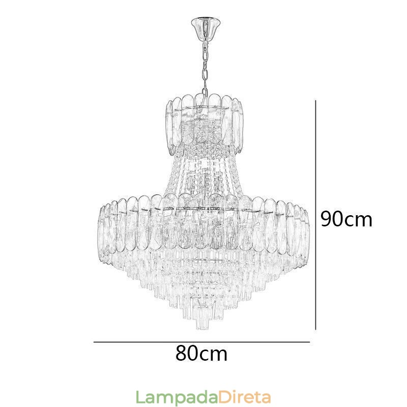 Luminária pendente de cristal europeia Luminária de teto contemporânea