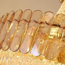 Luminária pendente de cristal europeia Luminária de teto contemporânea