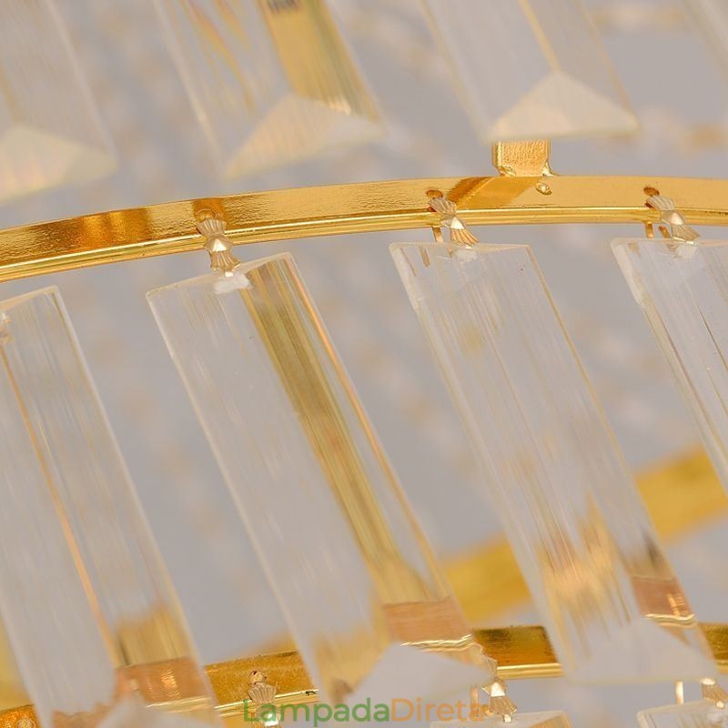 Luminária pendente de cristal europeia Luminária de teto contemporânea