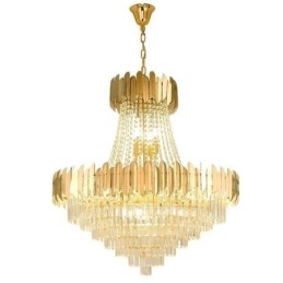 Luminária de teto pendente de cristal K9 clássica
