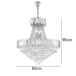 Luminária de teto pendente de cristal K9 clássica