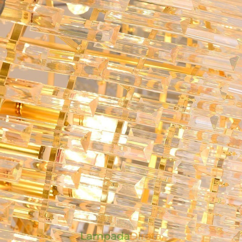 Luminária de teto pendente de cristal K9 clássica