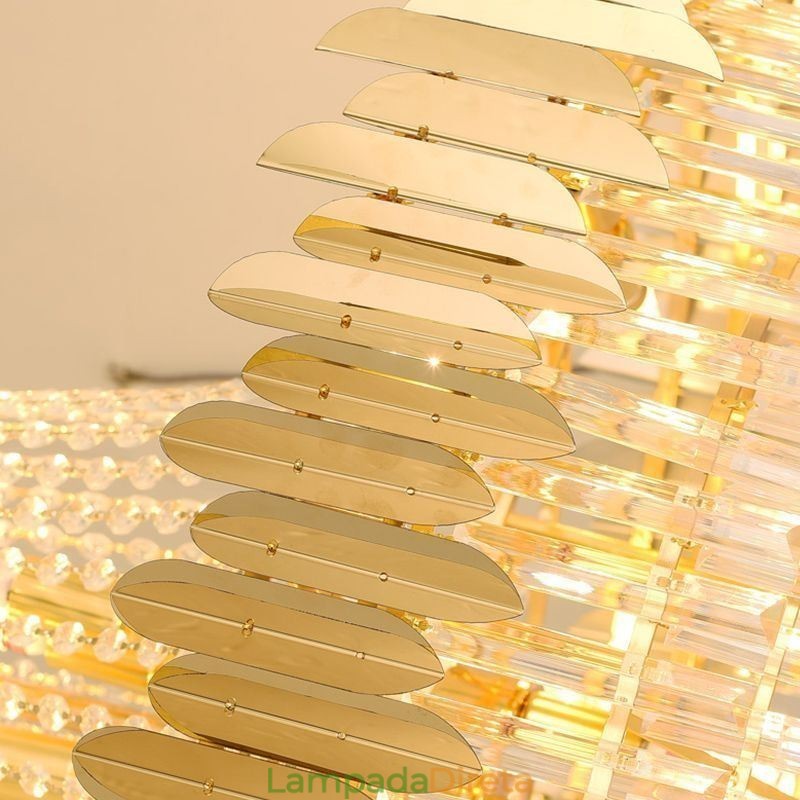 Luminária de teto pendente de cristal K9 clássica