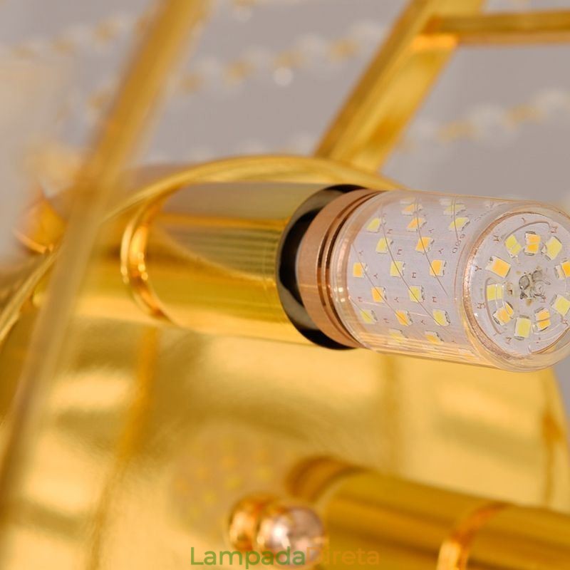 Luminária de teto pendente de cristal K9 clássica