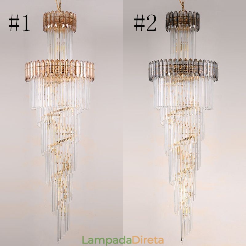 Luminária pendente de luxo em cristal moderna
