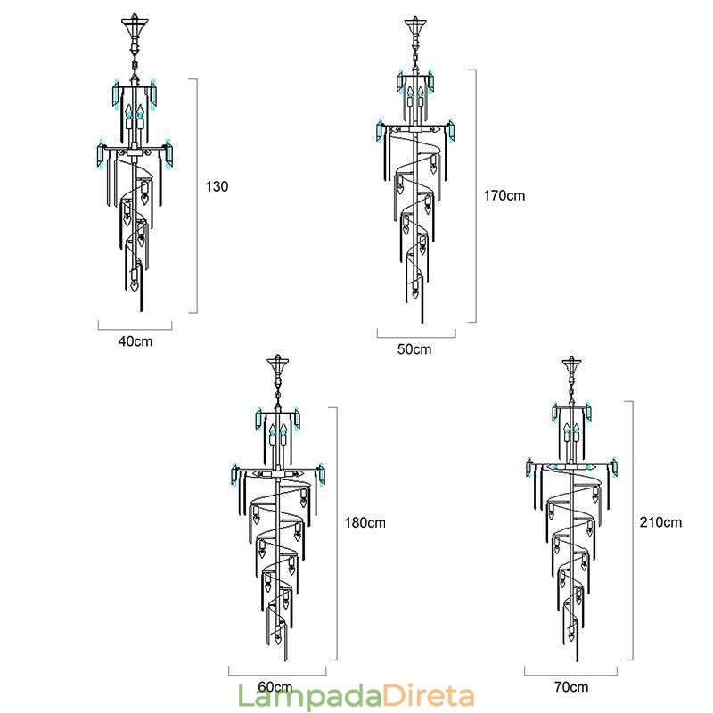 Luminária pendente de luxo em cristal moderna
