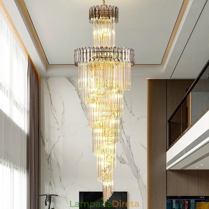 Luminária pendente de luxo em cristal moderna