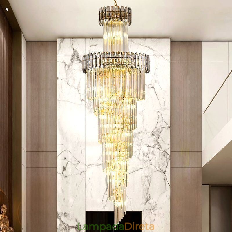 Luminária pendente de luxo em cristal moderna