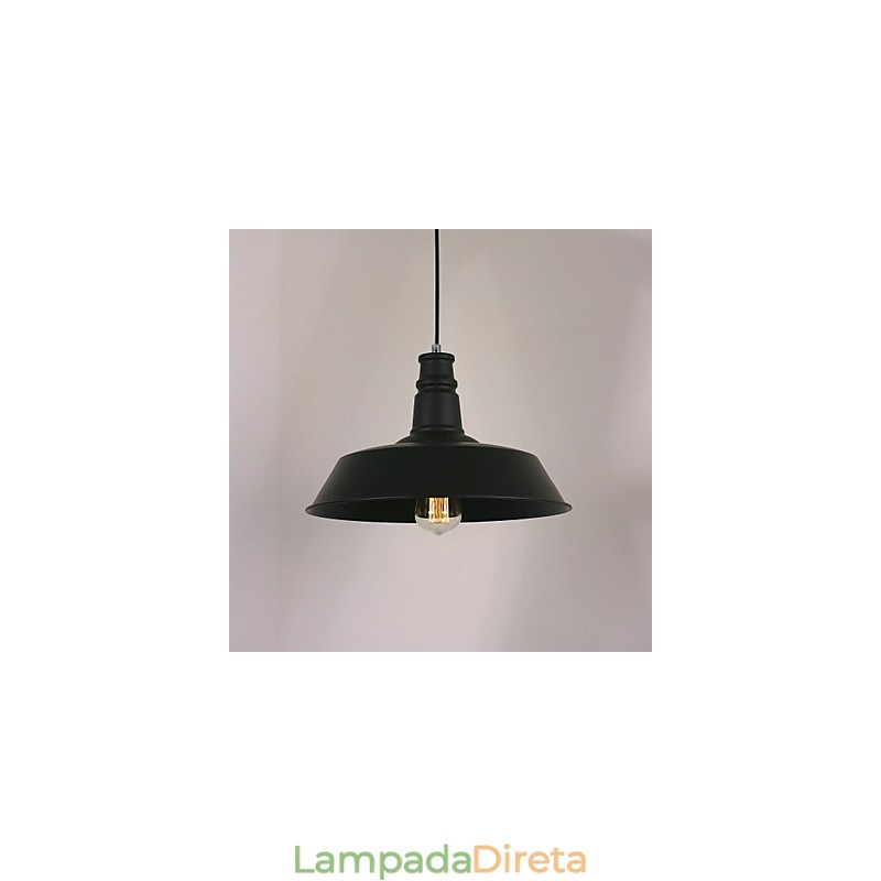 Luminária pendente moderna preta em abajur em destaque Circle