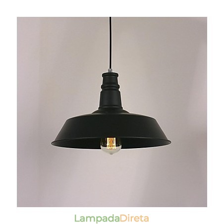 Luminária pendente moderna preta em abajur em destaque Circle Luminária pendente moderna preta em abajur em destaque Circle