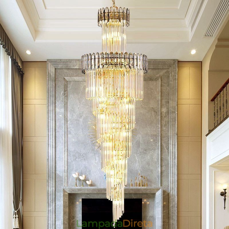Luminária pendente de luxo em cristal moderna