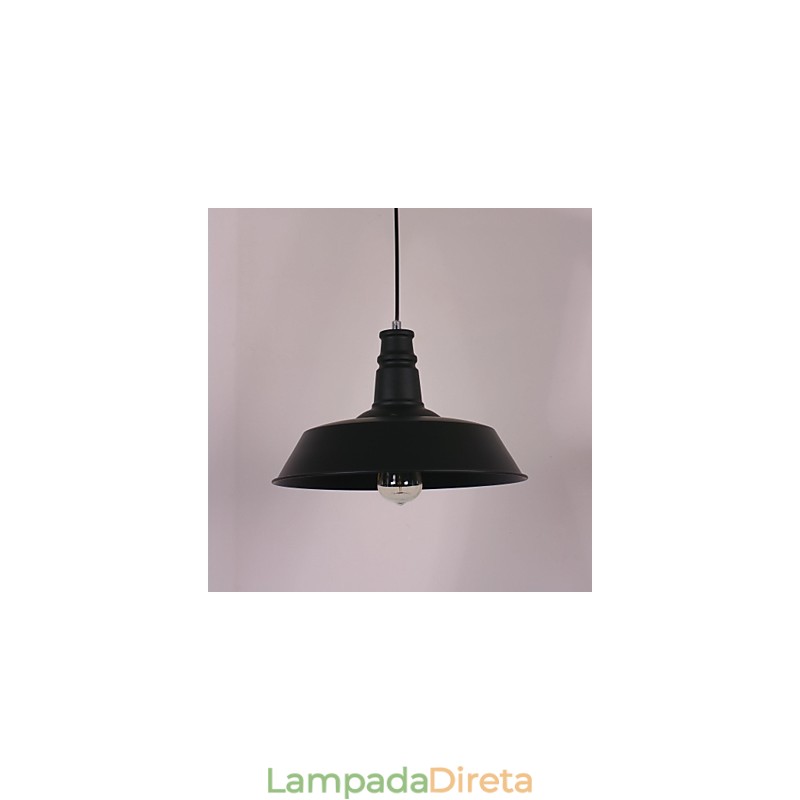 Luminária pendente moderna preta em abajur em destaque Circle