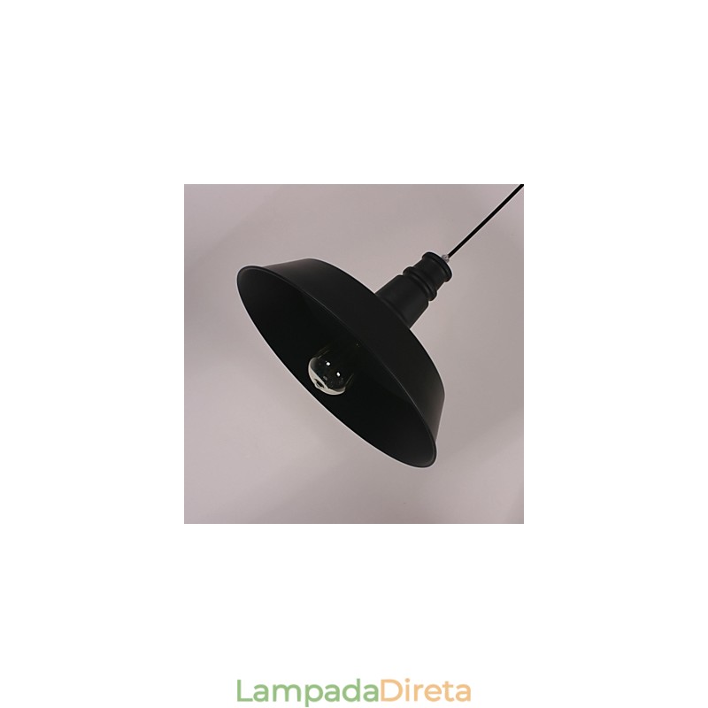 Luminária pendente moderna preta em abajur em destaque Circle
