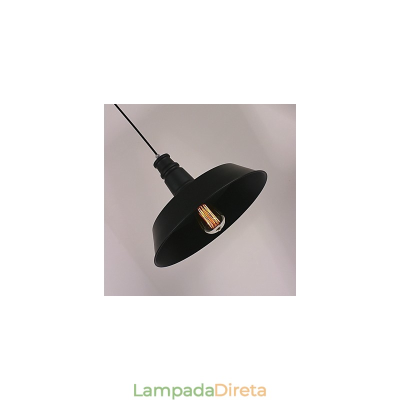 Luminária pendente moderna preta em abajur em destaque Circle