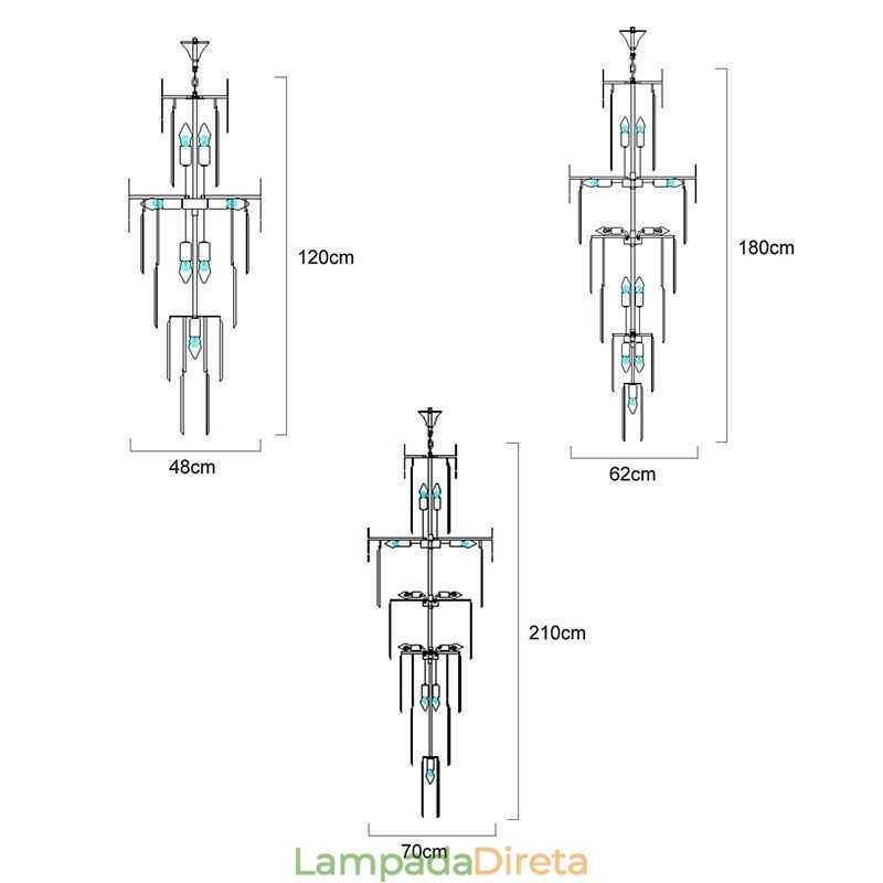 Luminária de teto de cristal moderna Luminária pendente Sala de jantar