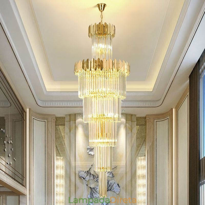 Luminária de teto de cristal moderna Luminária pendente Sala de jantar