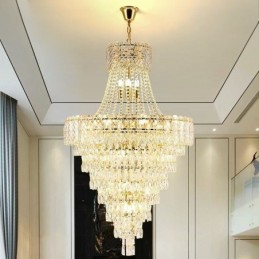 Moderno e elegante lustre de cristal cônico para teto