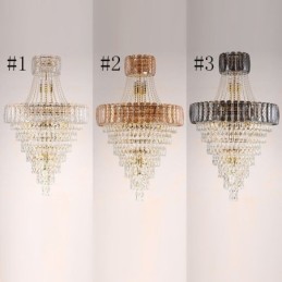 Moderno e elegante lustre de cristal cônico para teto