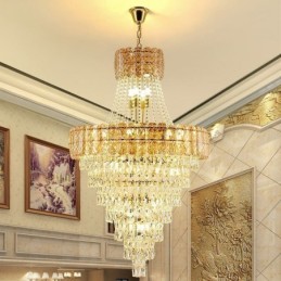 Moderno e elegante lustre de cristal cônico para teto
