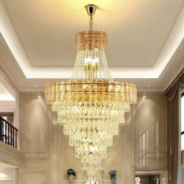 Moderno e elegante lustre de cristal cônico para teto