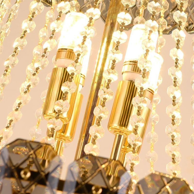 Moderno e elegante lustre de cristal cônico para teto