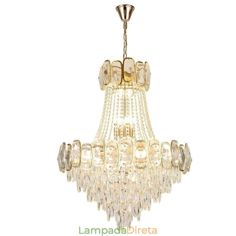 Luminária pendente de cristal moderna redonda para teto