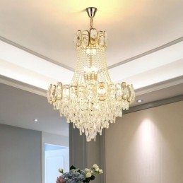 Luminária pendente de cristal moderna redonda para teto