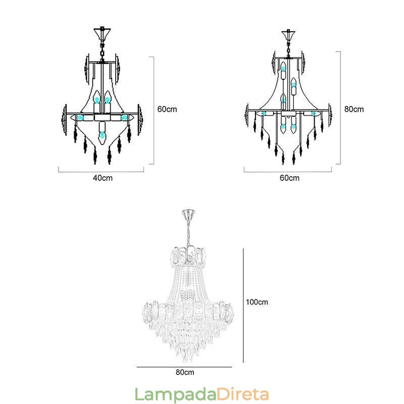 Luminária pendente de cristal moderna redonda para teto
