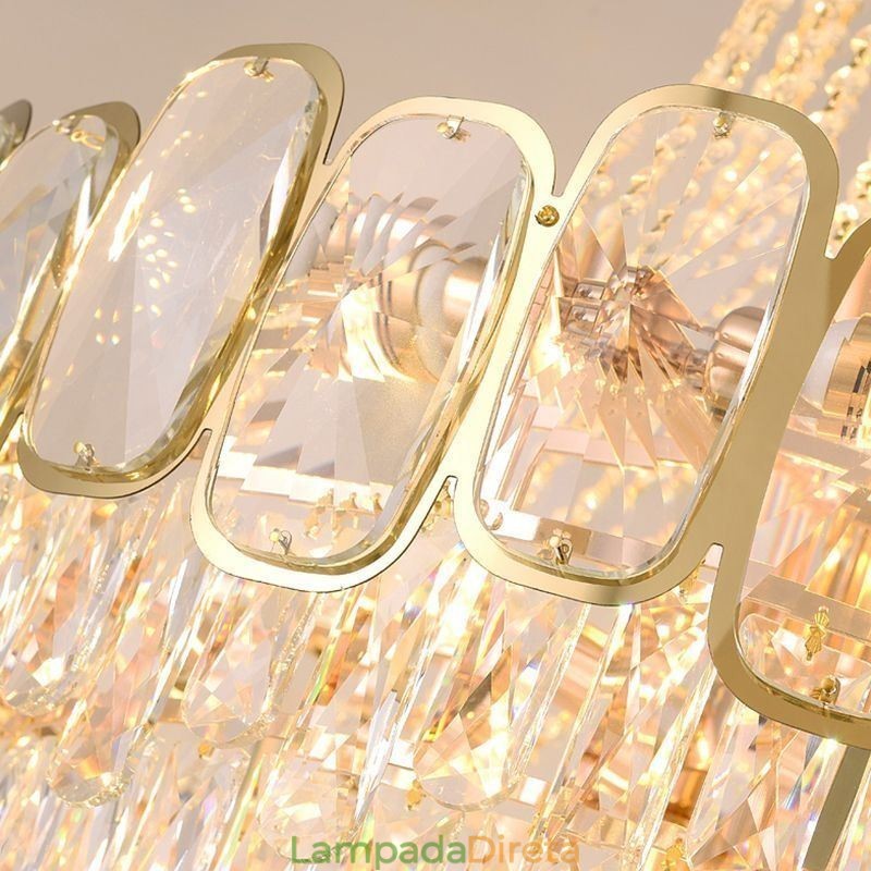 Luminária pendente de cristal moderna redonda para teto