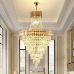 Luminária pendente de cristal cônica elegante