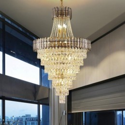 Luminária pendente de cristal cônica elegante