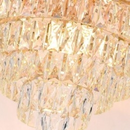 Luminária pendente de cristal moderna e elegante, luminária de teto cônica