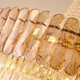 Luminária pendente de cristal elegante europeia, luminária de teto cônica