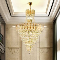 Moderno e elegante lustre pendente de cristal cônico