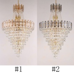 Moderno e elegante lustre pendente de cristal cônico