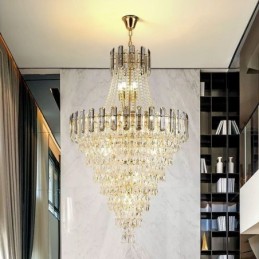 Moderno e elegante lustre pendente de cristal cônico
