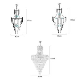 Moderno e elegante lustre pendente de cristal cônico