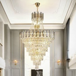 Moderno e elegante lustre pendente de cristal cônico
