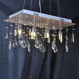 Lustre de cristal cromado clássico tradicional em metal