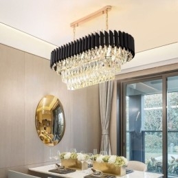 Luminária pendente de cristal oval para teto
