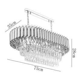 Luminária pendente de cristal oval para teto