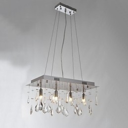 Lustre de cristal cromado clássico tradicional em metal