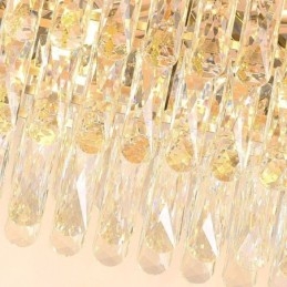 Luminária pendente de cristal moderna oval para teto